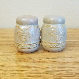 Salt and pepper shakers, cream and sugar pitchers